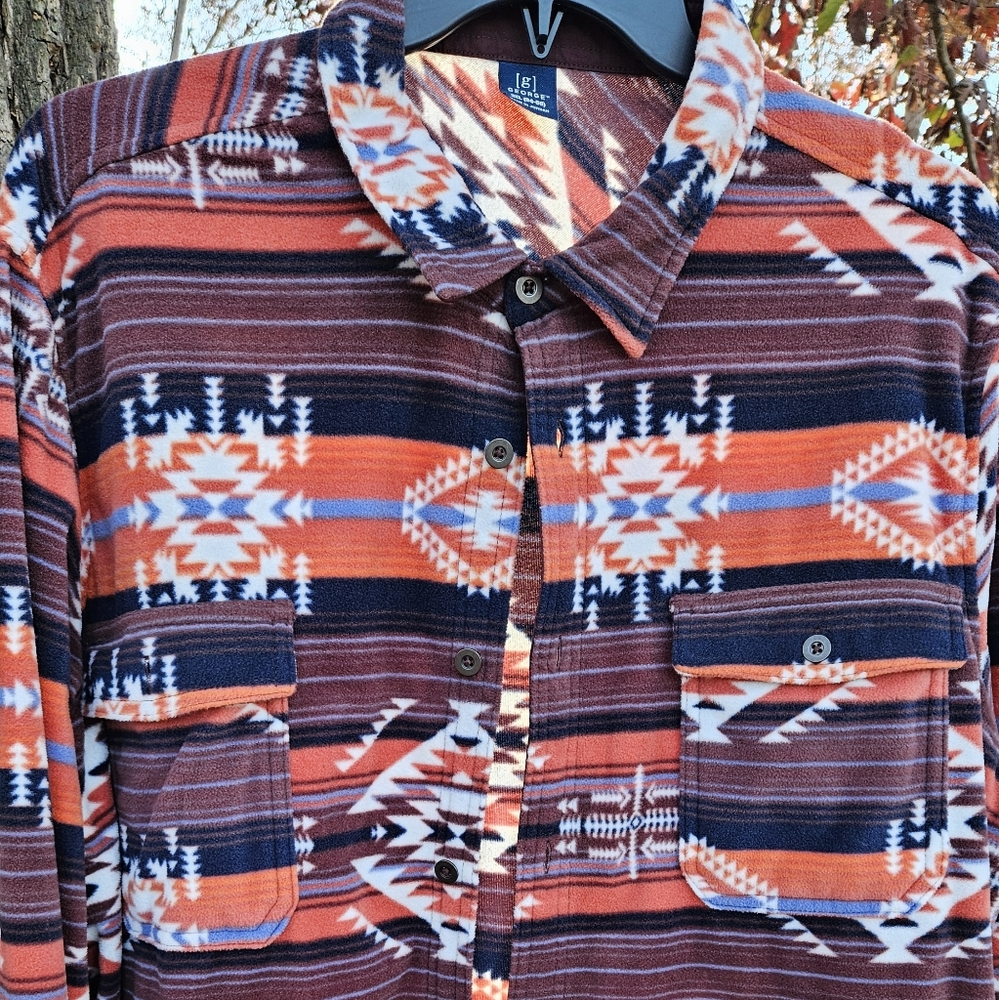 George Southwestern Fleece Button down